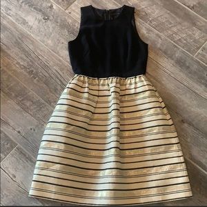 J Crew Black and Gold Holiday Dress